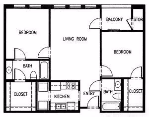 C2B 2x2 50 2104 floor plan